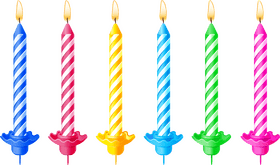 Colorful Celebration Candles for Festive Moments PNG