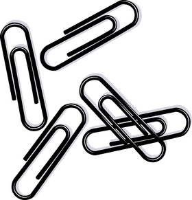 Artful Arrangement of Paperclips PNG