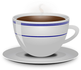 Steaming Coffee Cup on a Saucer PNG