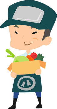 Grocery Delivery Hero with Fresh Veggies PNG