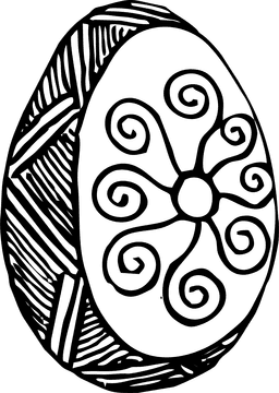 Easter Egg with Spiraled Floral Design PNG