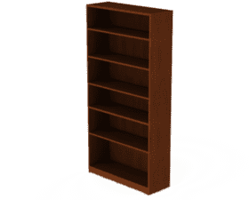 Elegant Wooden Library Shelf for Book Storage PNG