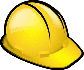 Bright Yellow Safety Helmet for Protection PNG