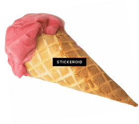 Deliciously Creamy Strawberry Ice Cream Cone PNG