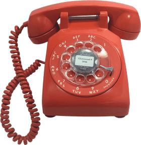 Classic Retro Telephone Vibrant Red Beauty PNG