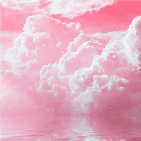 Dreamy Pink Cloud Reflections PNG