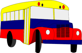 Colorful School Bus Adventure Vehicle PNG