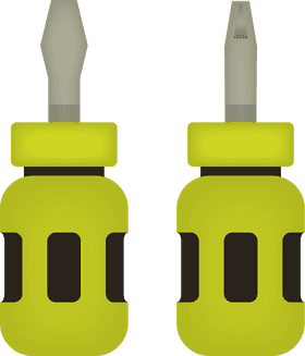 Vibrant Yellow Dual-Headed Screwdriver Set PNG