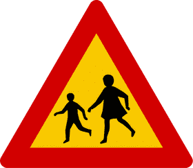 Caution Child Safety Zone Ahead PNG