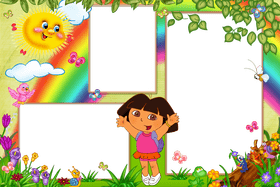 Colorful Kids' Digital Photo Frame Adventure PNG