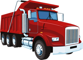 Bold Red Delivery Truck for Heavy Loads PNG
