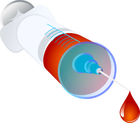 Colorful Syringe with a Droplet of Liquid PNG