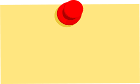 Bright Yellow Sticky Note with Red Thumbtack PNG