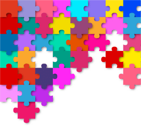 Colorful Chaos Jigsaw Puzzle Delight PNG