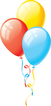 Cheerful Balloon Trio Celebrating Joyful Moments PNG