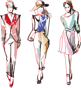 Chic Cloth Styles on the Runway PNG