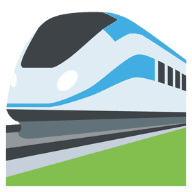 Fast Blue Express Train on Green Tracks PNG