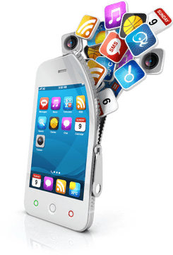 Mobile Device Unleashing a World of Apps PNG