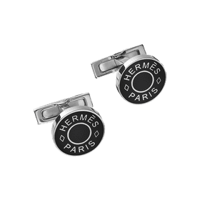 Elegant Security Lock Cufflinks by Hermès Paris PNG