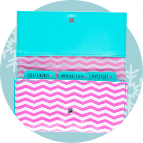 Colorful Chevron Wallet for Essentials and Passports PNG