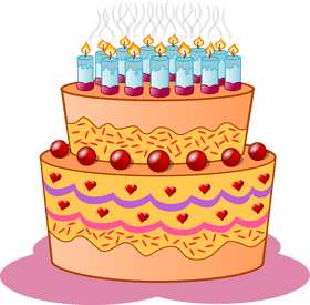 Colorful Birthday Cake with Candles and Sprinkles PNG