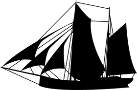 Elegant Sailing Boat Against the Horizon PNG