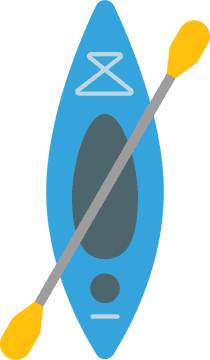 Vibrant Kayak Adventure on Water PNG