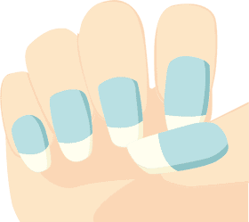 Trendy Blue and White Nail Polish Design PNG