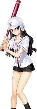 Female Athlete Ready with a Baseball Bat PNG