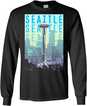 Seattle Skyline Needle Threader Design PNG