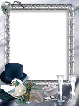 Elegant Wedding Memories Photo Frame PNG