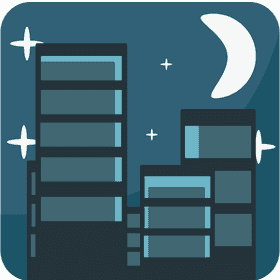 Vibrant Night Market Skyline Experience PNG