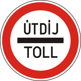 Ütdij Toll Road Welcome Sign PNG