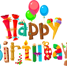 Colorful Birthday Celebration Extravaganza PNG