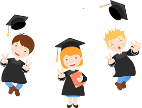 Joyful Graduation Celebration of Young Achievers PNG