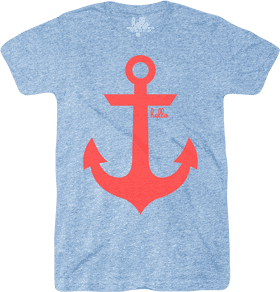 Hello Anchor Bold Nautical Design Tee PNG