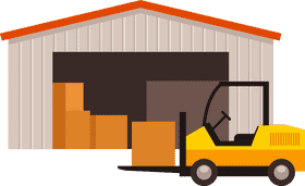 Efficient Warehouse Storage and Loading Solutions PNG