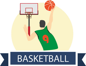 Dynamic Basketball Slam Dunk Action PNG