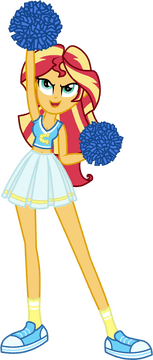 Sunset Cheerleader in Vibrant Colors PNG