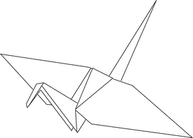 Elegant Origami Crane in Flight PNG