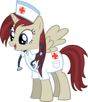 Nurse Pony Caring Wings of Health PNG