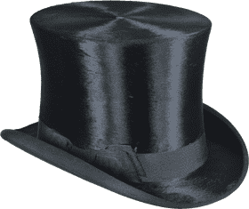 Elegant Black Top Hat PNG