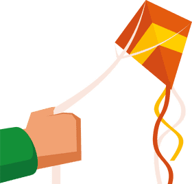 Colorful Kite Dancing in the Sky PNG