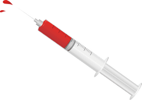 Red Liquid Syringe for Medical Use PNG