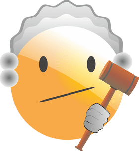 Judge Emoticon with a Gavel PNG