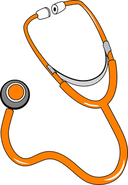 Vibrant Orange Stethoscope for Health Monitoring PNG