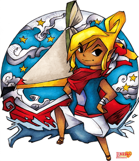 Whimsical Wind Turbine Adventurer in a Colorful Sky PNG