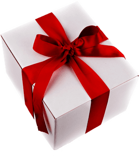 Elegant Gift Box with Red Ribbon PNG