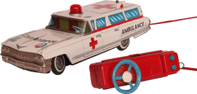 Vintage Toy Ambulance with String Control PNG