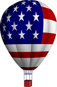 Patriotic Star-Spangled Balloon Adventure PNG